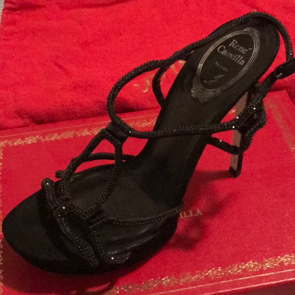Rene Caovilla Black Heels